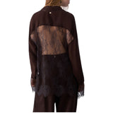 Camicia donna con dettagli in pizzo