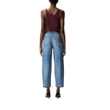 Jeans donna balloon fit con scoloriture