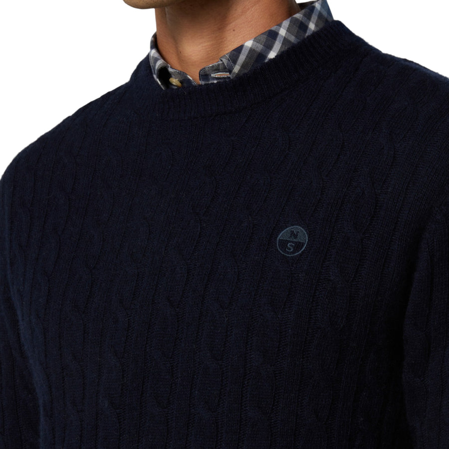 Maglione uomo girocollo a trecce