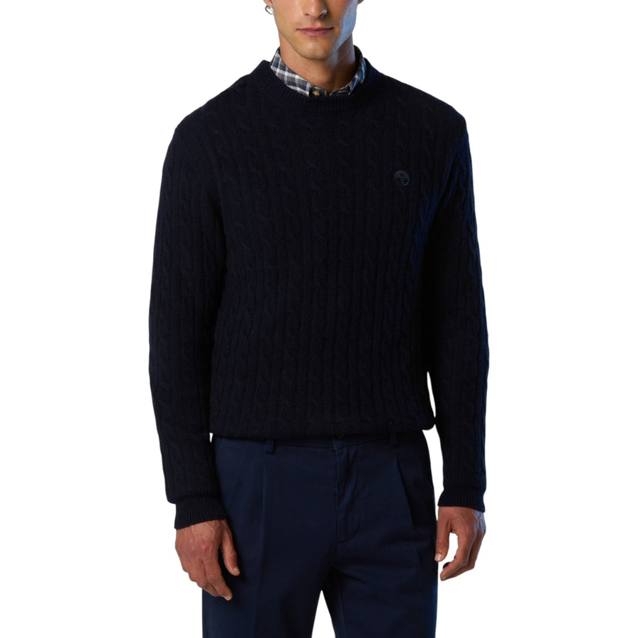 Maglione uomo girocollo a trecce