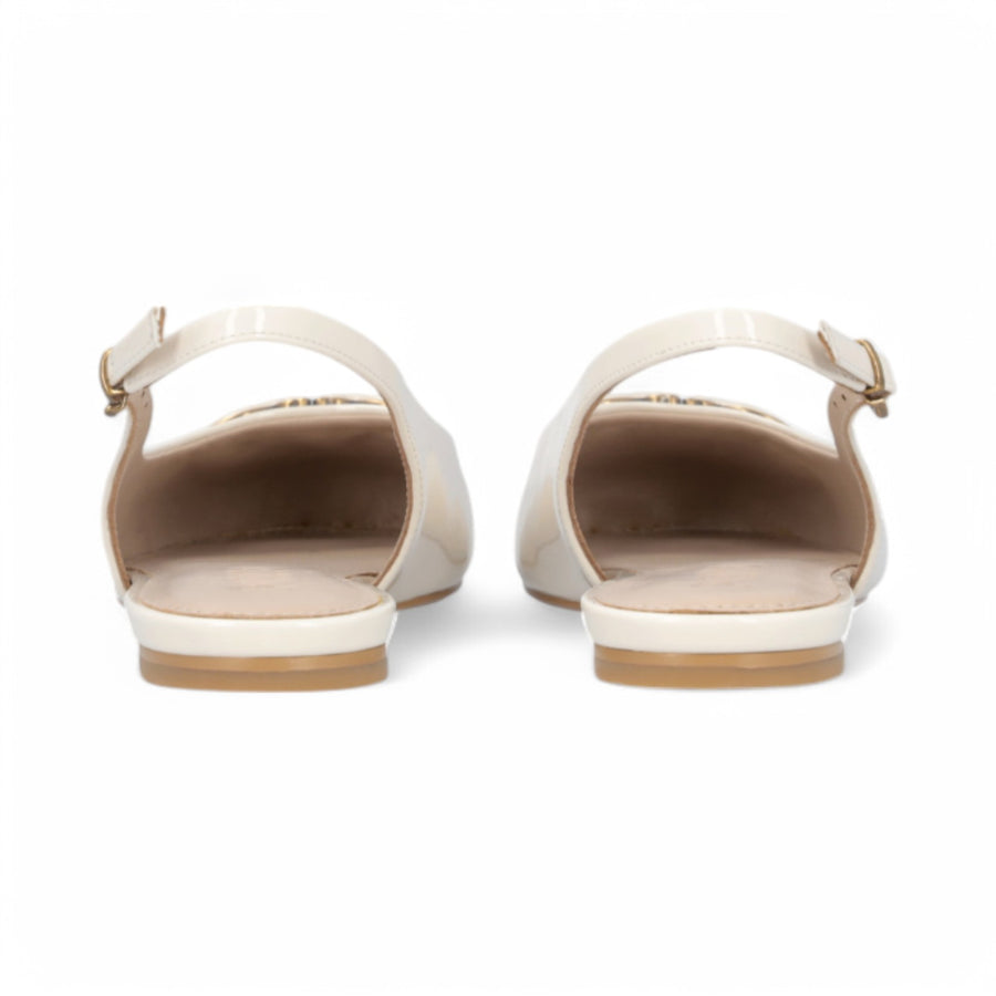 Ballerine donna slingback vernice con logo