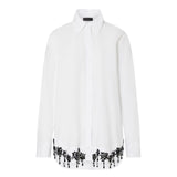 Camicia donna in popeline con ricami