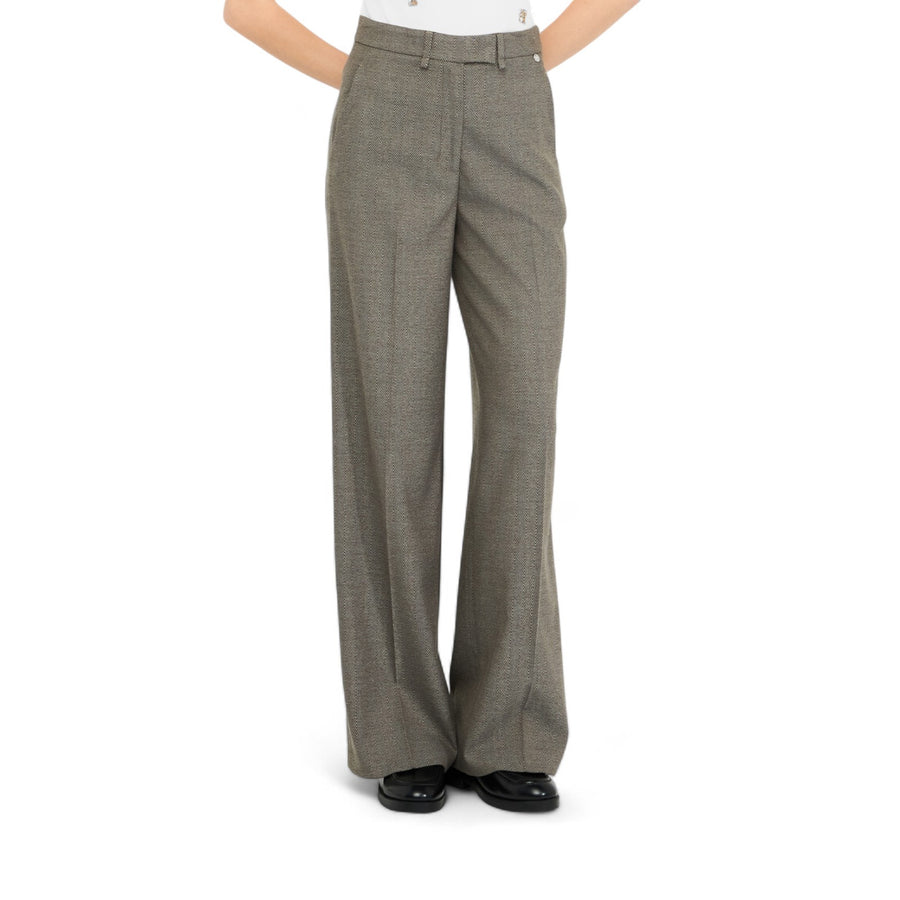 Pantaloni donna straight con piega