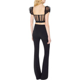 Pantaloni donna in doppio crêpe stretch