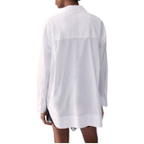 Camicia donna in popeline con ricami