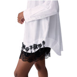 Camicia donna in popeline con ricami