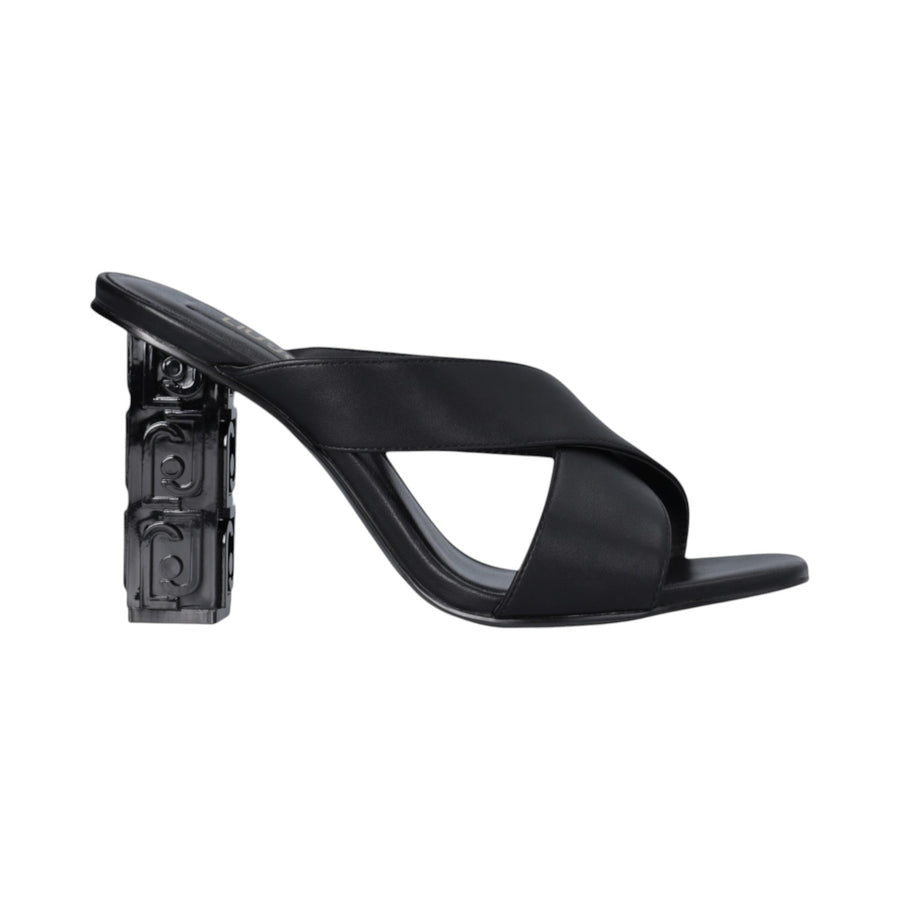 Sandali donna con tacco logato