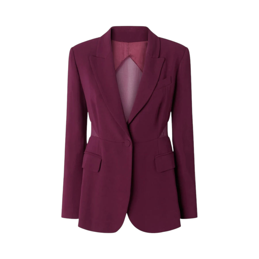 Blazer donna con inserto trasparente sulla schiena