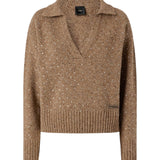 Maglione donna con scollo a V e strass