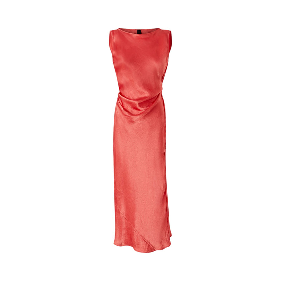 Vestito donna in satin con laccetto laterale