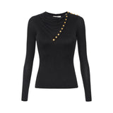 Maglia donna in cupro con bottoni