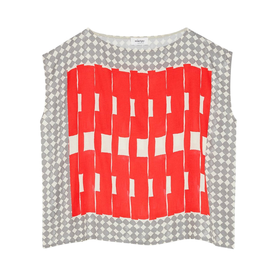 Blusa donna smanicata in viscosa