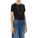 T-shirt donna in jersey con accessorio gioiello