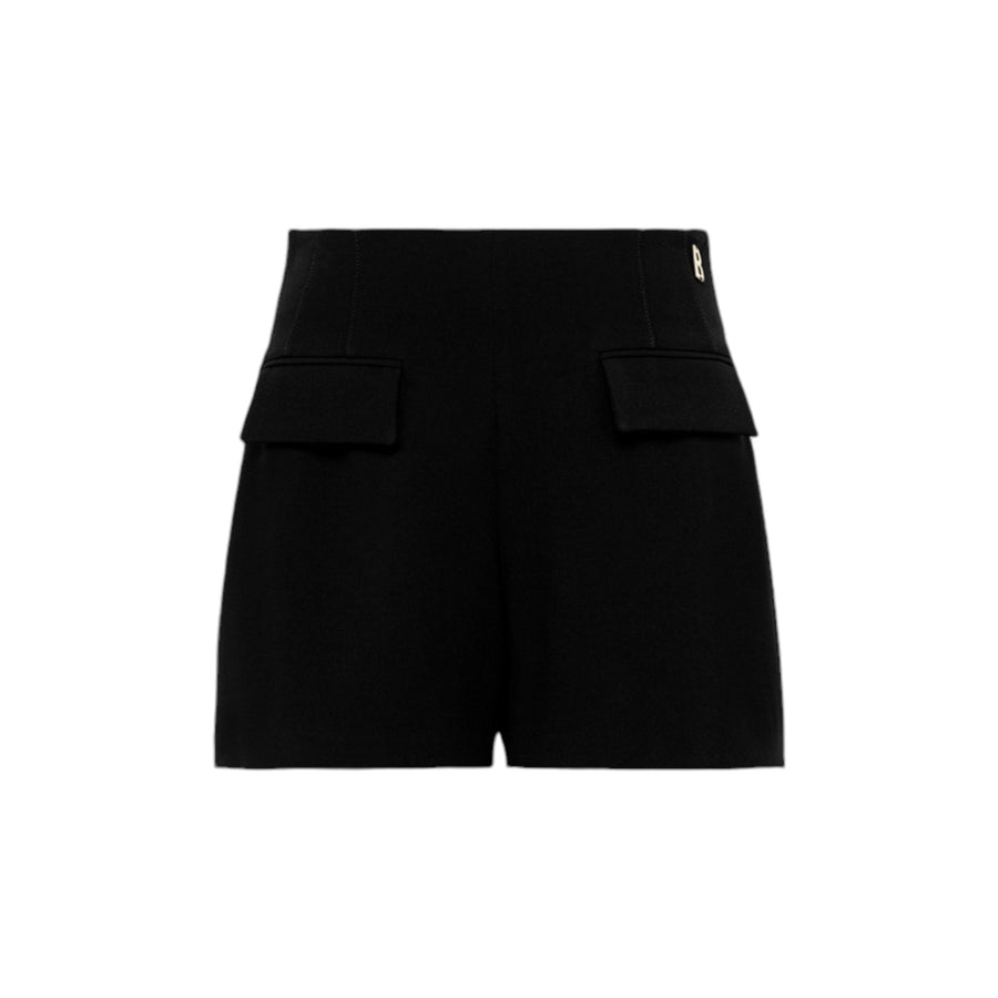 Shorts donna a vita alta in wool cady stretch