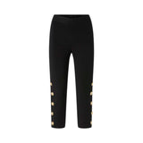 Leggings donna con bottoni metallici