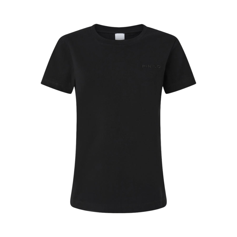T-shirt donna mezze maniche ricamo logo PINKO