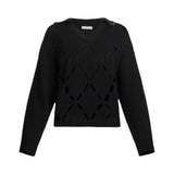 Maglia donna 100% lana con ricami gioiello