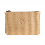 Pochette donna in rafia con logo Love Birds