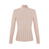 Maglia donna laminata a costine