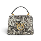 Borsa donna a mano Mini Love Bag One Top Handle Light in pelle con stampa pitone