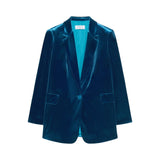 Blazer donna in velluto stretch