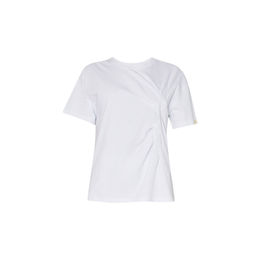 T-shirt donna con arriccio asimmetrico