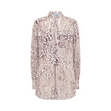 Camicia donna over in seta animalier
