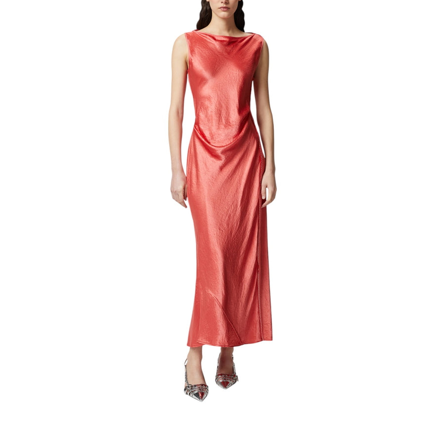 Vestito donna in satin con laccetto laterale