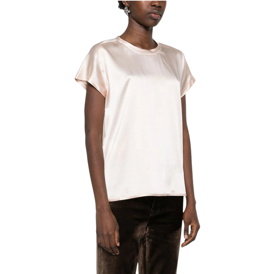 Blusa donna in satin maniche ad aletta