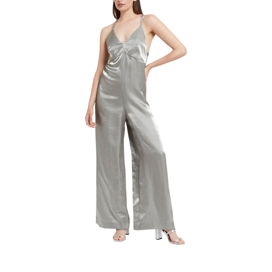 Jumpsuit donna in viscosa e lino