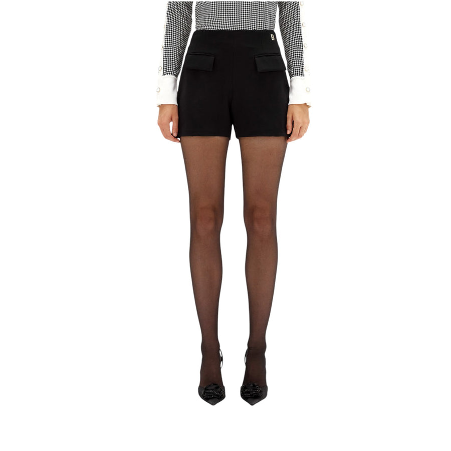 Shorts donna a vita alta in wool cady stretch