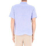 Camicia uomo di lino a maniche corte