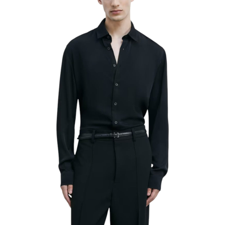 Camicia uomo tinta unita In twill di viscosa