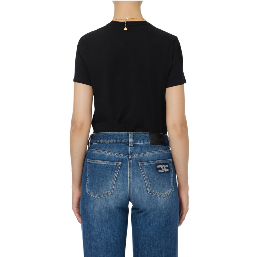 T-shirt donna in jersey con accessorio gioiello