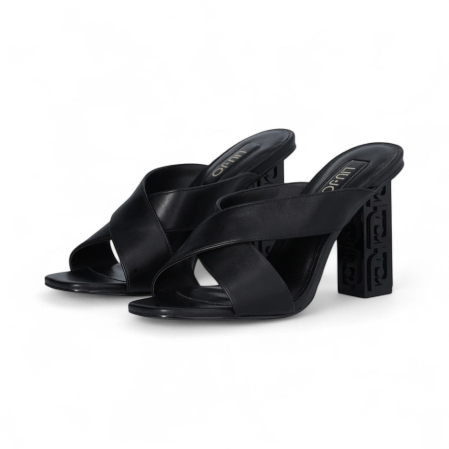 Sandali donna con tacco logato