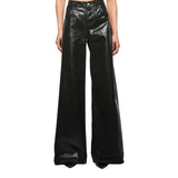 Jeans donna baggy spalmati effetto pelle