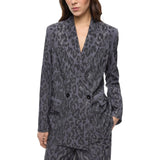Giacca donna doppiopetto con strass e motivo jaguar
