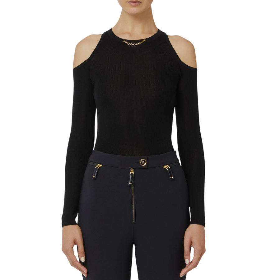 Maglia donna in viscosa e seta con dettaglio gioiello