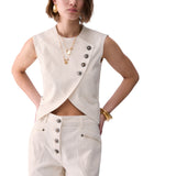 Gilet donna slim fit asimmetrico
