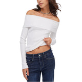 Maglia donna con scollo bardot