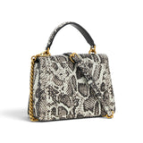 Borsa donna a mano Mini Love Bag One Top Handle Light in pelle con stampa pitone