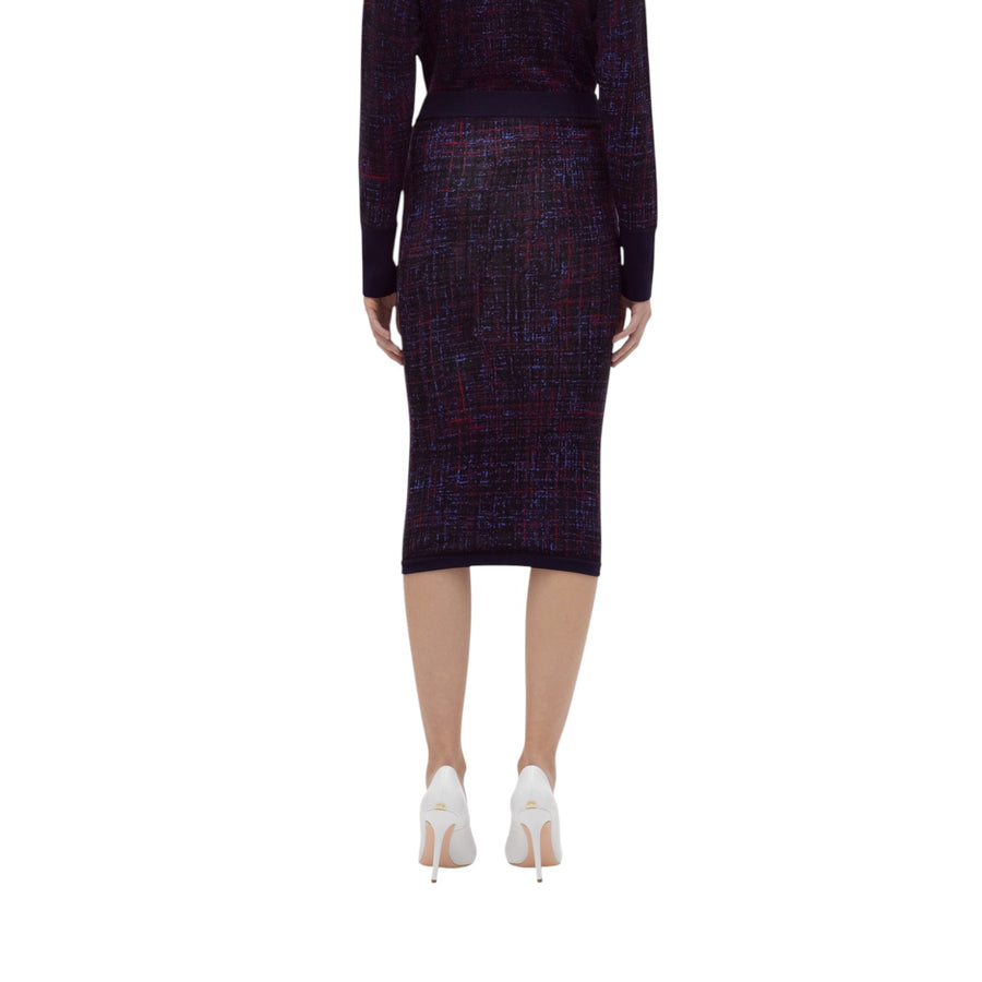 Gonna donna reversibile a rose e tweed
