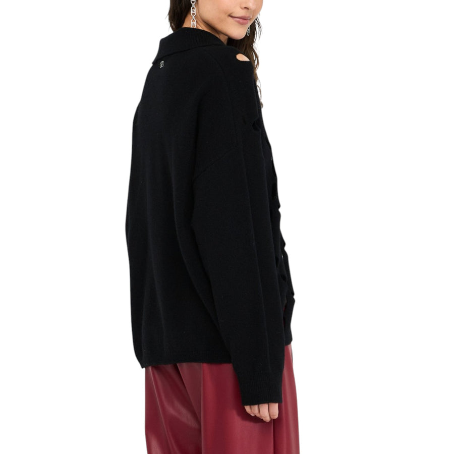 Maglia donna 100% lana con ricami gioiello