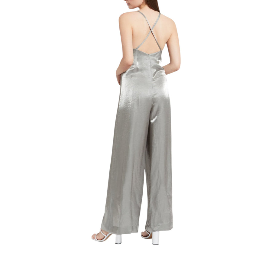 Jumpsuit donna in viscosa e lino