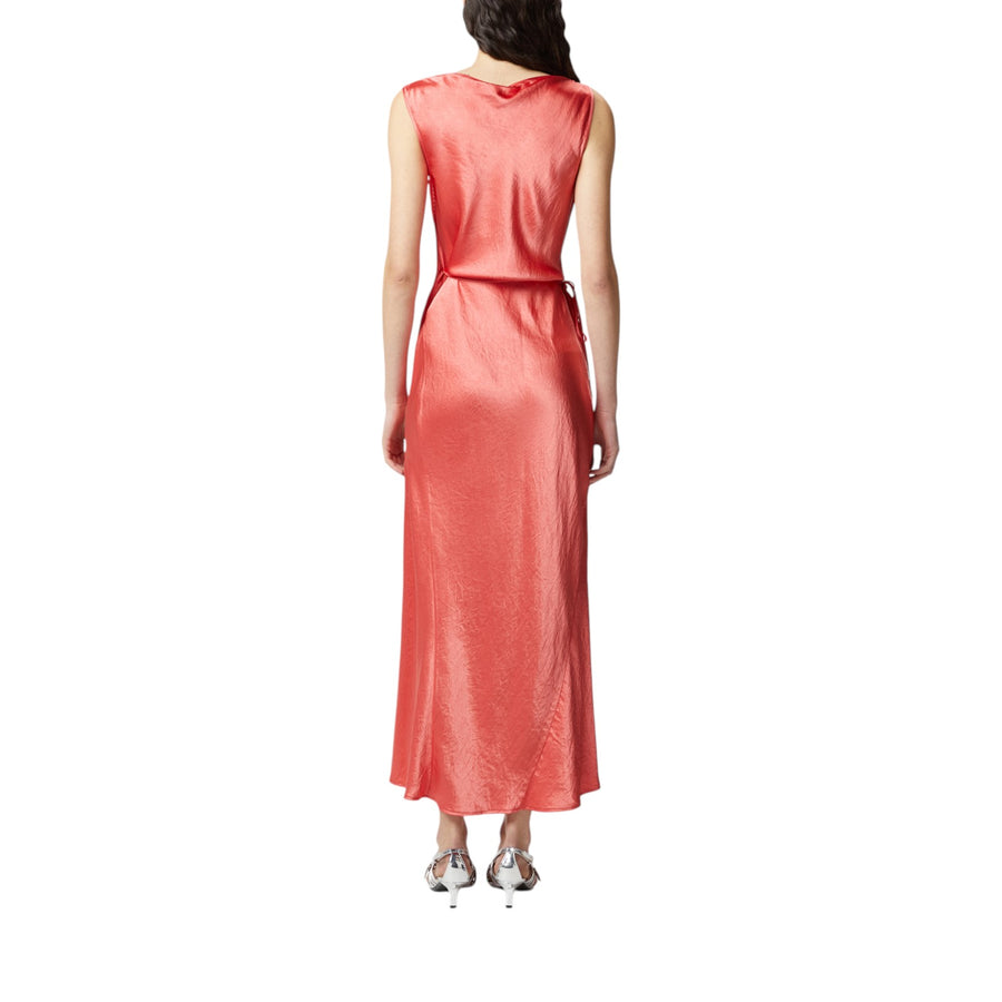 Vestito donna in satin con laccetto laterale