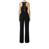 Tuta donna in georgette e crêpe con cristalli