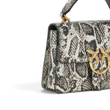 Borsa donna a mano Mini Love Bag One Top Handle Light in pelle con stampa pitone