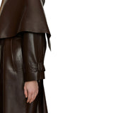 Spolverino donna in ecopelle con sciarpa