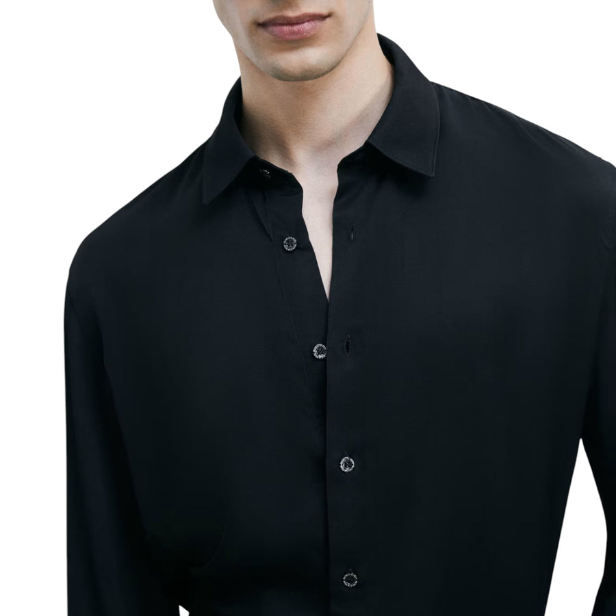 Camicia uomo tinta unita In twill di viscosa