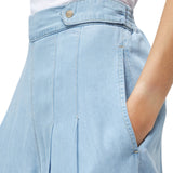 Jeans donna wide leg in denim lyocell
